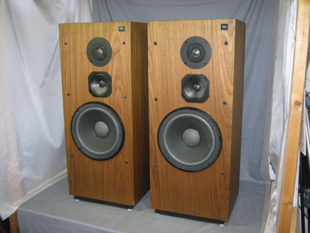 Vtg JBL Model L80T Floor Standing Stereo Speakers Pair 1