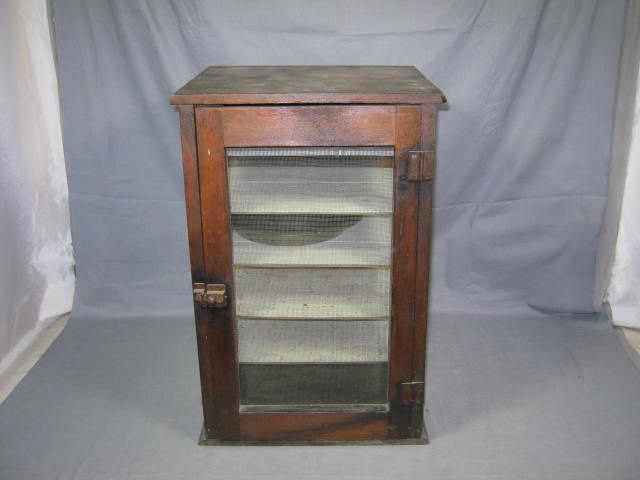 Vtg Primitive Antique Wood Pie Safe Cabinet Cupboard NR