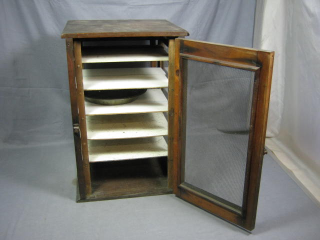 Vtg Primitive Antique Wood Pie Safe Cabinet Cupboard NR 1