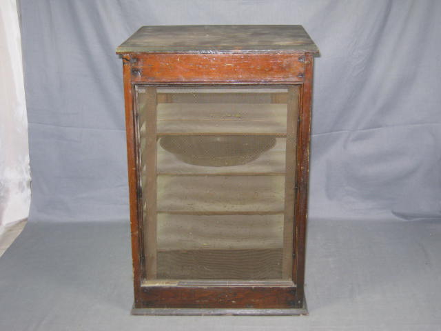 Vtg Primitive Antique Wood Pie Safe Cabinet Cupboard NR 4