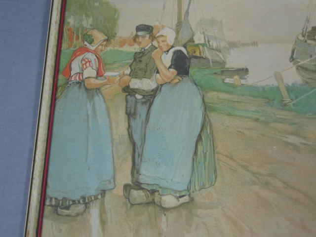 Vtg Henri Cassiers Dutch Watercolor Painting Print Holland 1