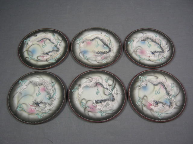 Vtg Dragonware Moriage Tea Set Teacups Saucers Plates 4