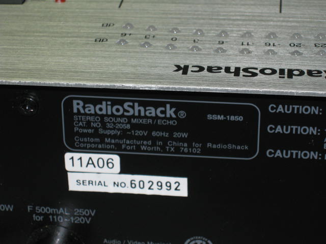 Radio Shack SSM-1850 4-Channel Mixer EQ Mixing Board NR 4