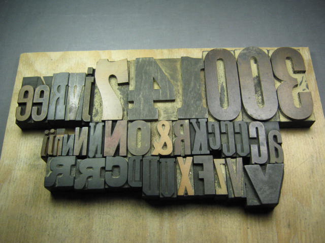 37 Mixed Letterpress Wood Type Printing Block Letters +