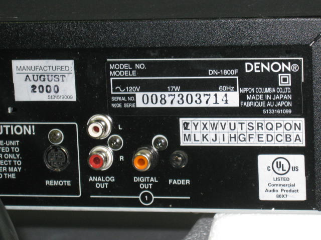 Denon DN1800F Dual Disc Rack Mount Pro DJ CD Player NR! 6