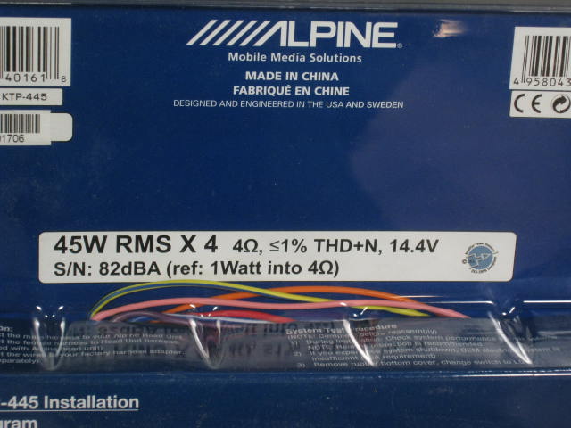 NEW Alpine KTP-445 Head Unit Power Pack 180W Amplifier 3