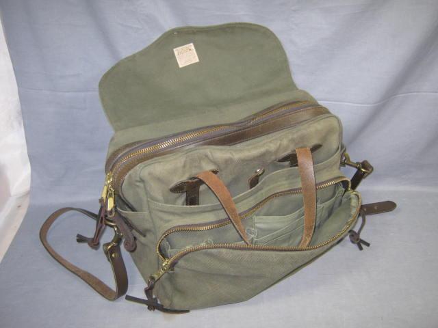 Filson Padded Green Canvas Laptop Bag/Briefcase #258 NR 4