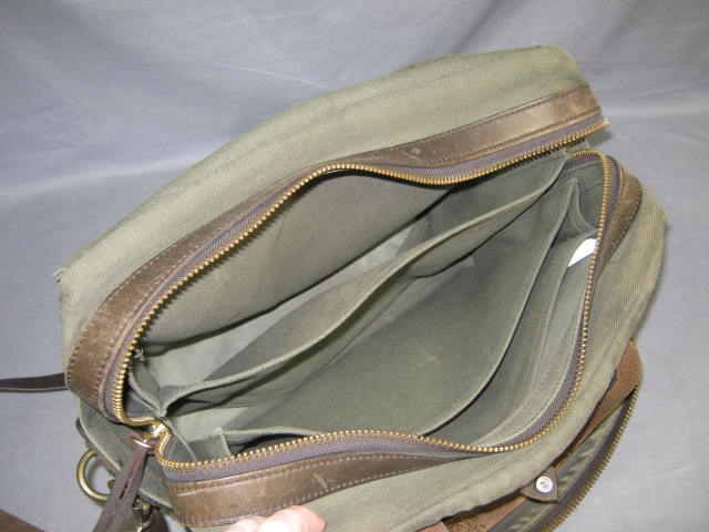 Filson Padded Green Canvas Laptop Bag/Briefcase #258 NR 6