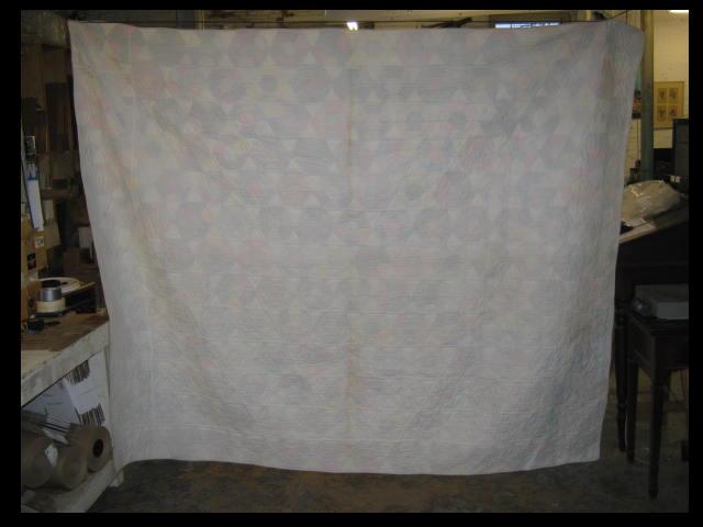 Vtg 1950s Hand Made Sewn Patchwork Quilt 82" x100" Ohio 3
