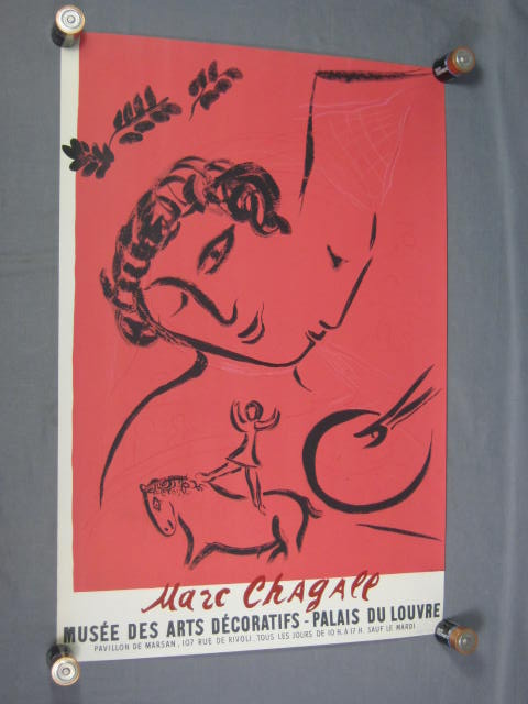 Original Marc Chagall Poster Litho Print Louvre 1959 NR