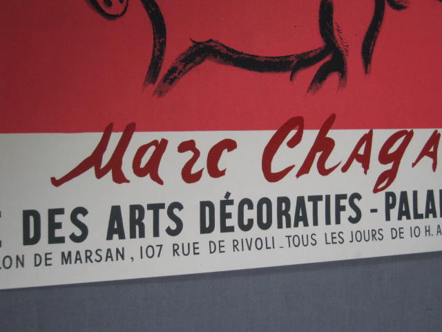 Original Marc Chagall Poster Litho Print Louvre 1959 NR 2