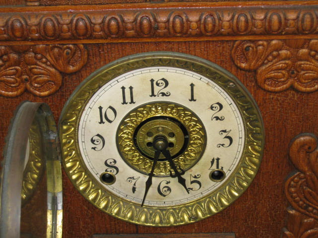 Antique Ingraham Wooden 8 Day Mantle Mantel Shelf Clock 2