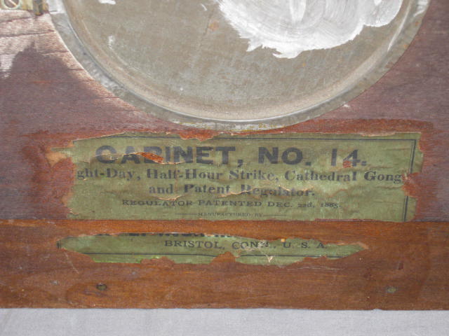 Antique Ingraham Wooden 8 Day Mantle Mantel Shelf Clock 6