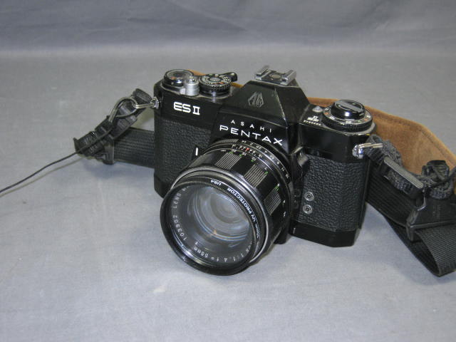 Asahi Pentax ESII 35mm SLR Film Camera f/1.4 55mm Lens+ 1