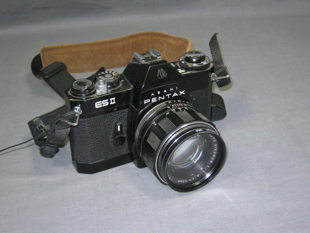 Asahi Pentax ESII 35mm SLR Film Camera f/1.4 55mm Lens+ 2