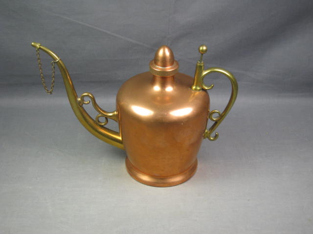 Vtg Antique S Sternau Copper + Brass Oil Lamp Filler NR