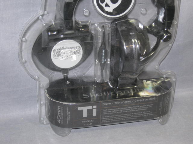 NEW Skullcandy Ti Titanium Stereo Headphones 40mm Black 1