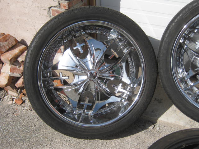 4 Dub Blessinem Chrome Wheel Rims Pirelli Scorpion Tire 1