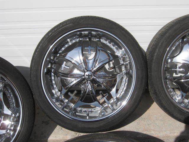 4 Dub Blessinem Chrome Wheel Rims Pirelli Scorpion Tire 2