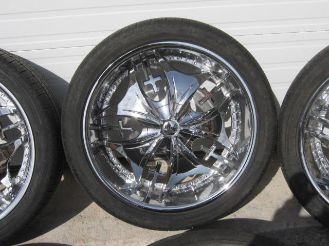 4 Dub Blessinem Chrome Wheel Rims Pirelli Scorpion Tire 3