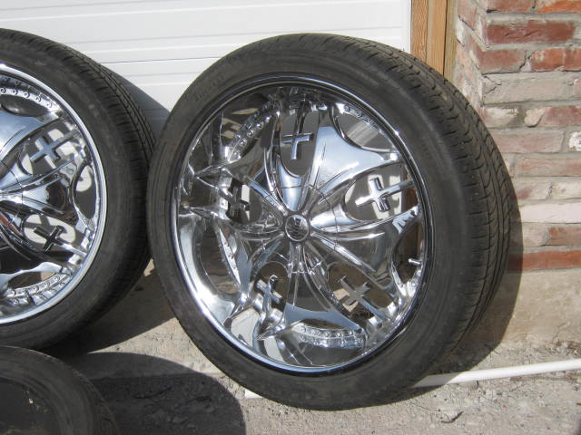 4 Dub Blessinem Chrome Wheel Rims Pirelli Scorpion Tire 4