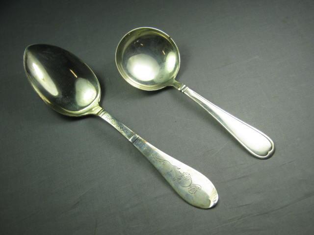 2 Vtg 1930s Danish .826 Silver Serving Spoons 4.5 Oz NR