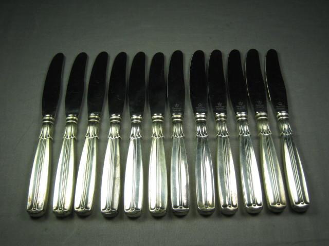 12 Vtg Danish Knife Set W & S Sorensen .830 Pure Silver