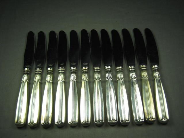 12 Vtg Danish Knife Set W & S Sorensen .830 Pure Silver 2