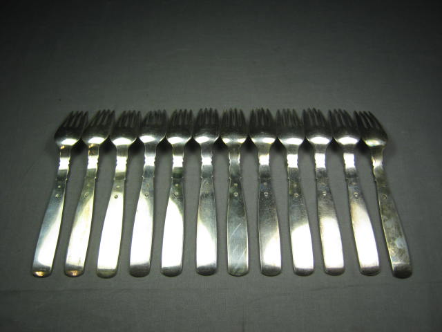 12 Vtg 1950s W&S Sorensen Danish .826 .830 Silver Forks 1
