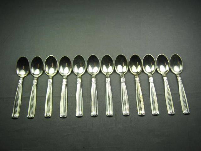 12 Vtg Sorensen Danish .826 Silver Demitasse Spoons Set