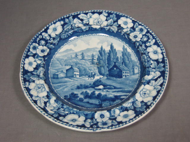 Blue Historical Staffordshire Plate Andrew Stevenson NR