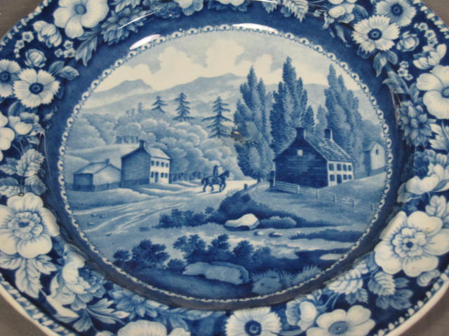 Blue Historical Staffordshire Plate Andrew Stevenson NR 1