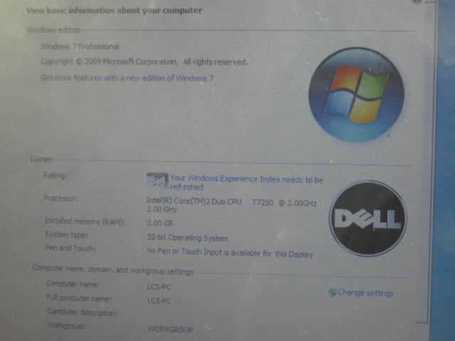 Dell Latitude E5400 Laptop Core2Duo 2GHz 2GB 148GB + NR 2