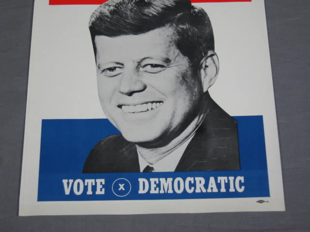 Vtg Original 1960 JFK John F Kennedy Campaign Poster NR 3