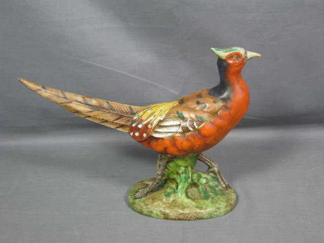 2 Zaccagnini Italian Pottery Pheasant Bird Figurines NR 1