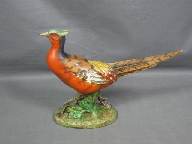 2 Zaccagnini Italian Pottery Pheasant Bird Figurines NR 2