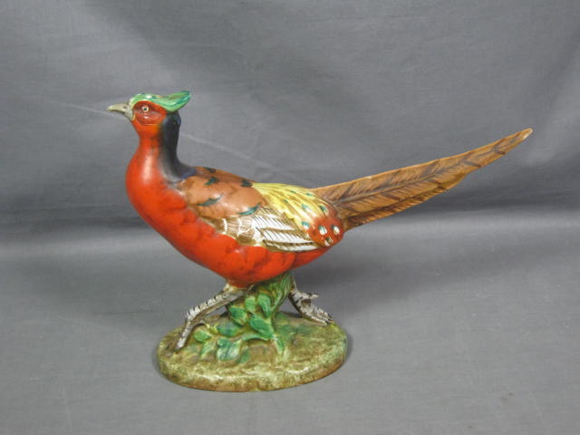 2 Zaccagnini Italian Pottery Pheasant Bird Figurines NR 5