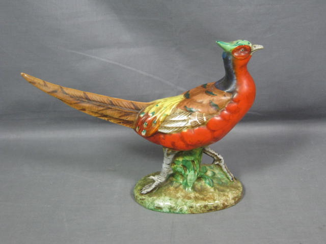 2 Zaccagnini Italian Pottery Pheasant Bird Figurines NR 6