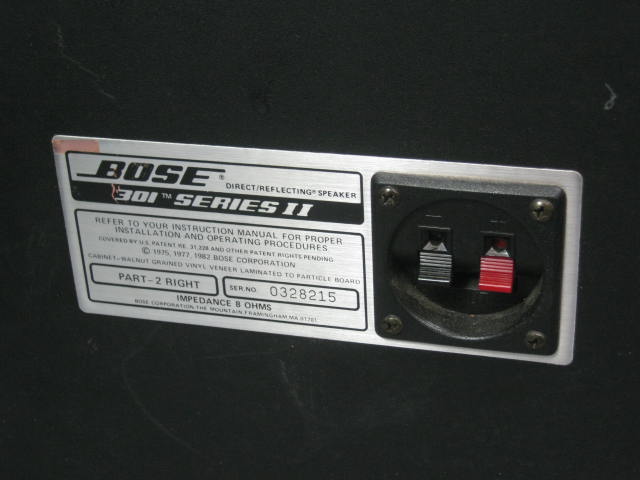 Vtg Bose Model 301 Series II Direct Reflecting Speakers 6