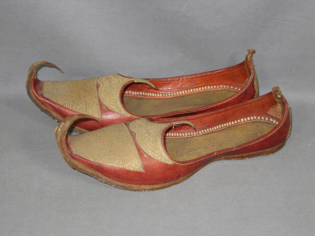 4 Pr Vintage Middle Eastern Turkish Genie Shoes Leather 1