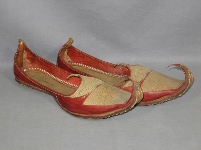4 Pr Vintage Middle Eastern Turkish Genie Shoes Leather 2