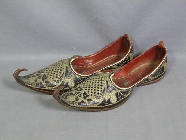 4 Pr Vintage Middle Eastern Turkish Genie Shoes Leather 4