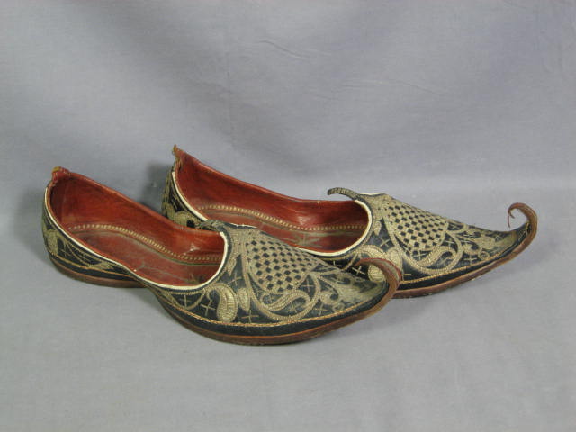 4 Pr Vintage Middle Eastern Turkish Genie Shoes Leather 5