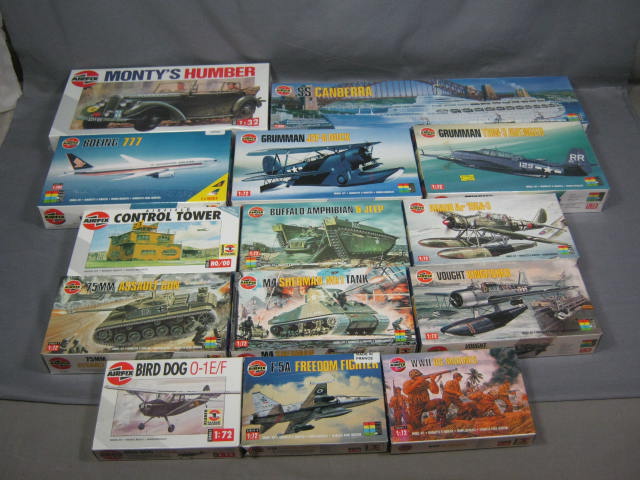 14 Airfix Airplane Plane Tank Model Kits Lot 1/72 1/32+