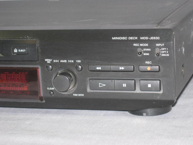 Sony MDS-JE630 MD MiniDisc Recorder Player Deck +Remote 2