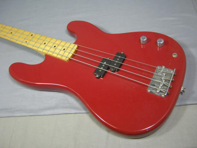 Red Fender Squier II Precision Electric Bass W/ Gig Bag 1