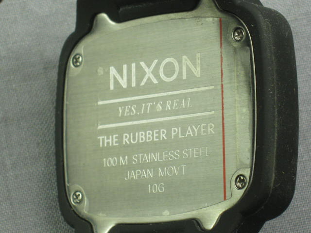 New Nixon Rubber Player Watch Black XL $150 Retail NR! 3
