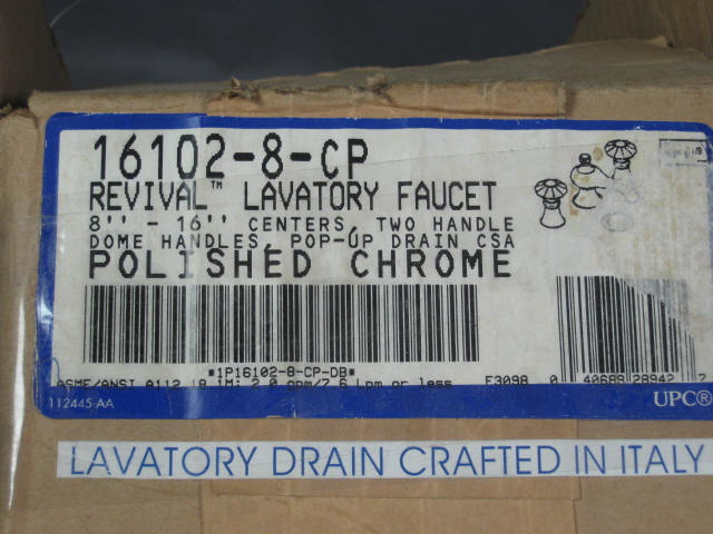 New Kohler Revival Lavatory Faucet 16102-8-CP Chrome NR 5