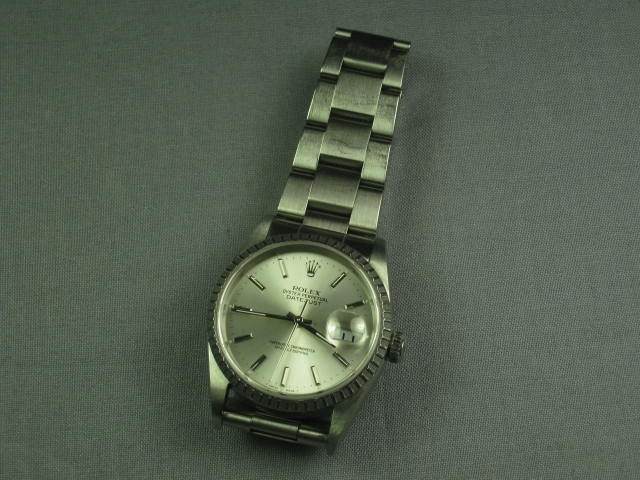 Mens Rolex Oyster Perpetual Datejust SS Stainless Watch 1