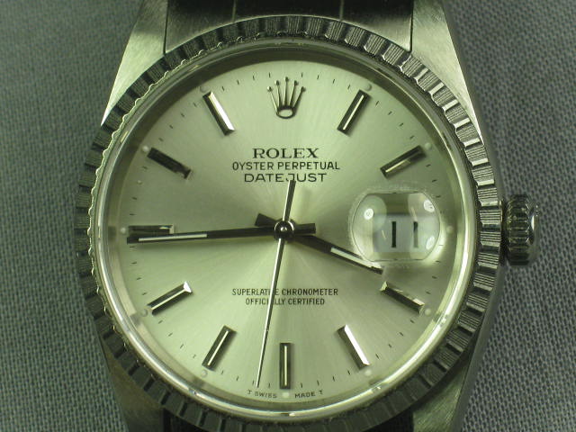 Mens Rolex Oyster Perpetual Datejust SS Stainless Watch 2